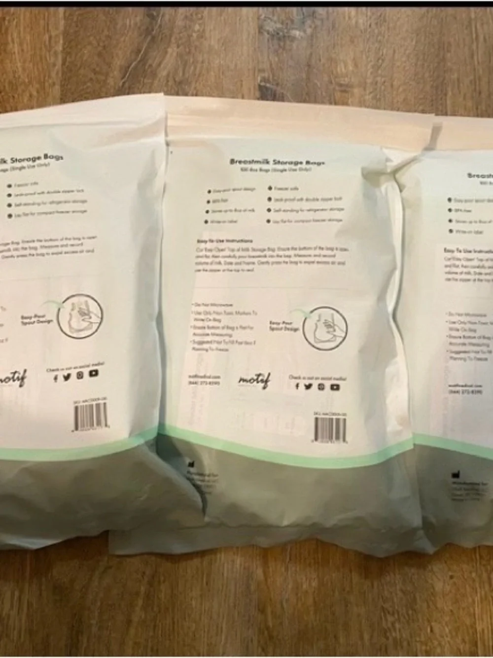 300 Motif breast milk Storage bags